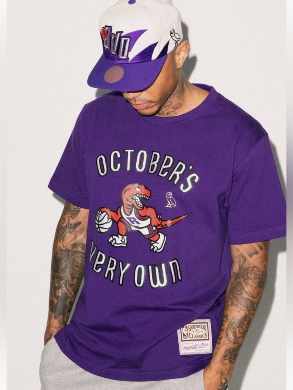 Drake OVO x Mitchell & Ness Purple Raptors Basketball Tee - Limited Edition!